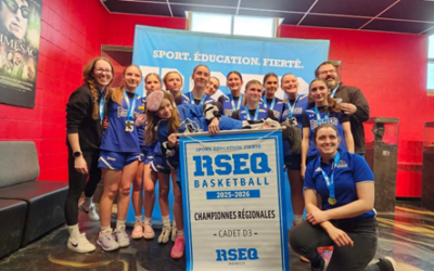 L’équipe de basketball cadet féminin D3 de l’École secondaire du Rocher est championne régionale !