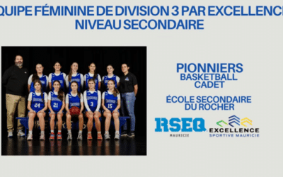 L’équipe cadette de basketball des Pionniers remporte le titre d’équipe féminine de division 3 par excellence niveau secondaire au Gala régional RSEQ
